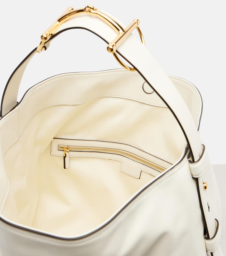 Gucci Tote Maxi Horsebit Large Aus Leder In White