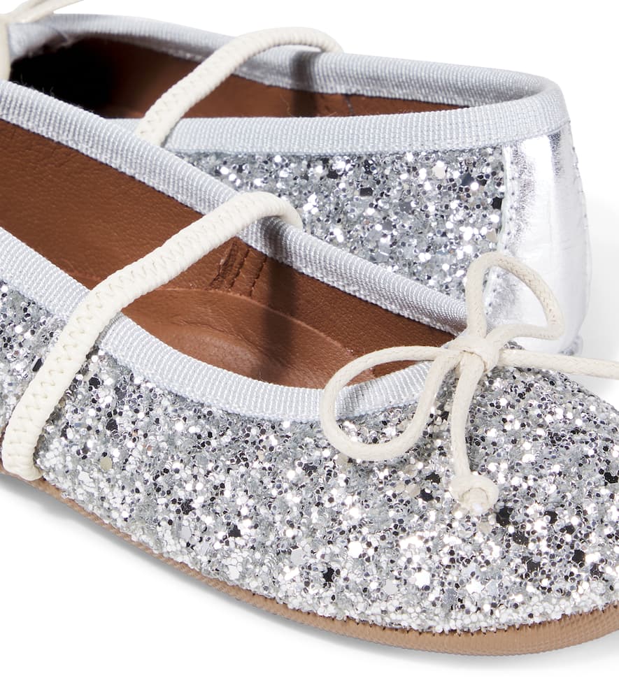 Pèpè Pepe Galassia Sequined Ballet Flats In Silver