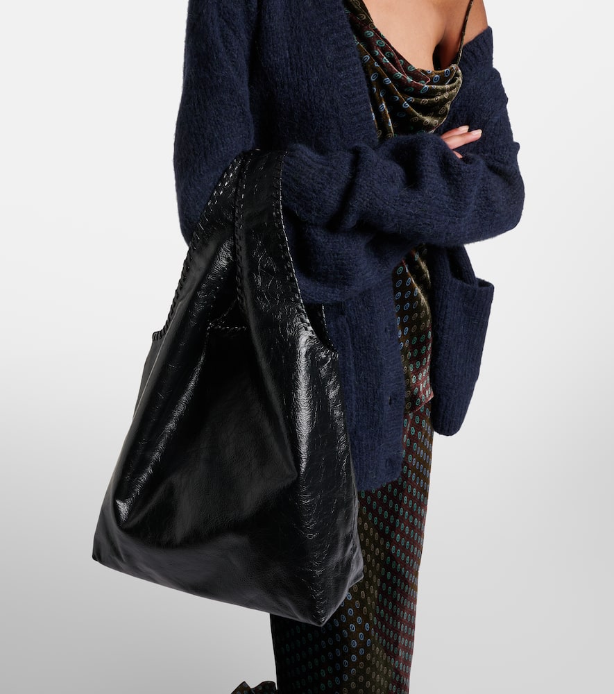 Dries Van Noten Braided-edge Leather Tote Bag In Black