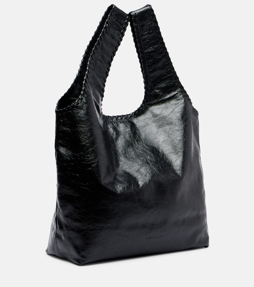 Dries Van Noten Braided-edge Leather Tote Bag In Black