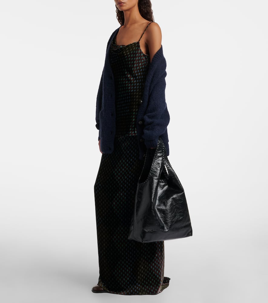 Dries Van Noten Braided-edge Leather Tote Bag In Black