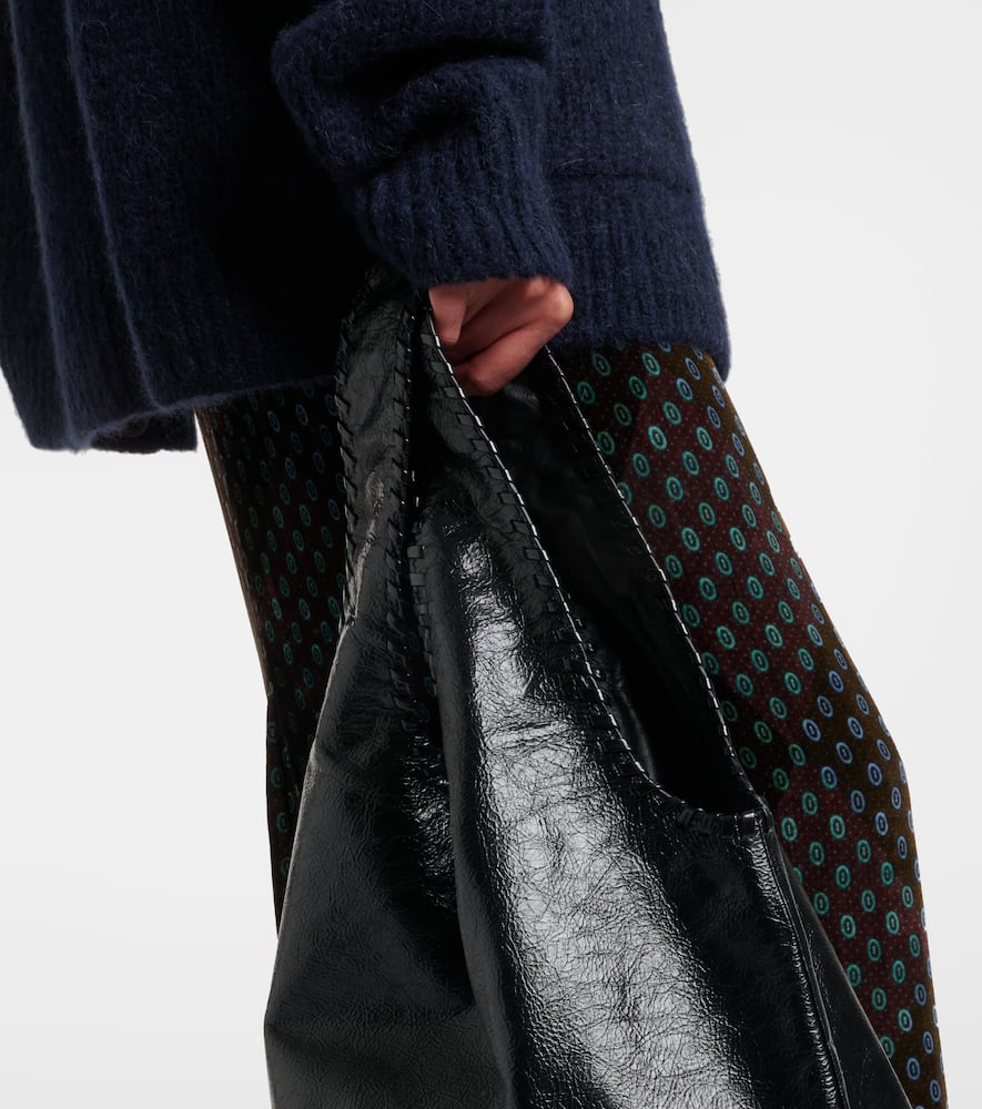 Dries Van Noten Braided-edge Leather Tote Bag In Black