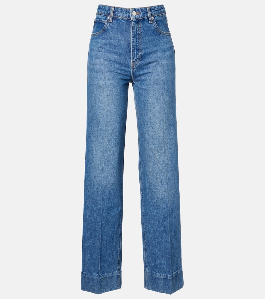 Frame Loose Low-rise Wide-leg Jeans In Blue