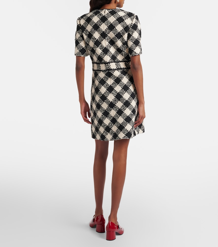Vgold Checked Tweed Minidress