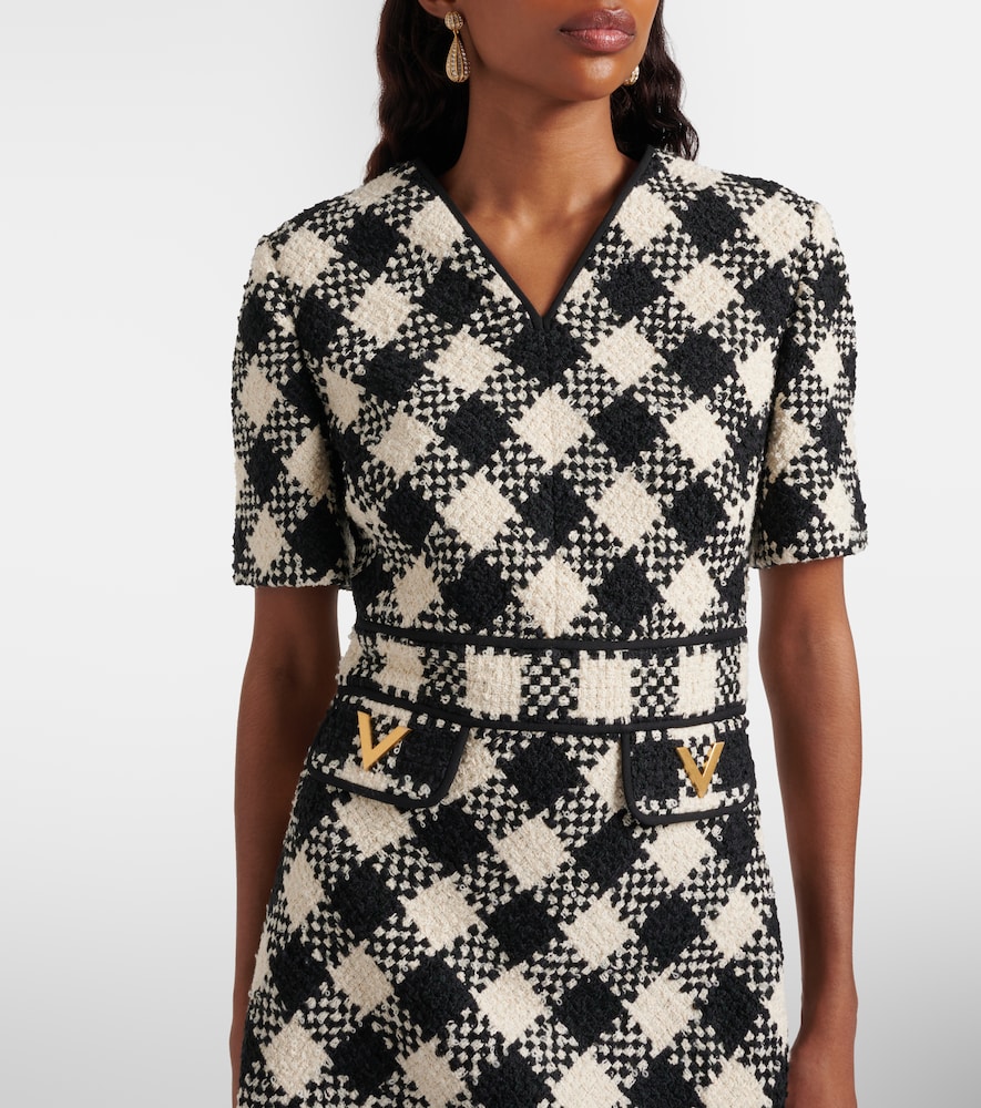 Vgold Checked Tweed Minidress