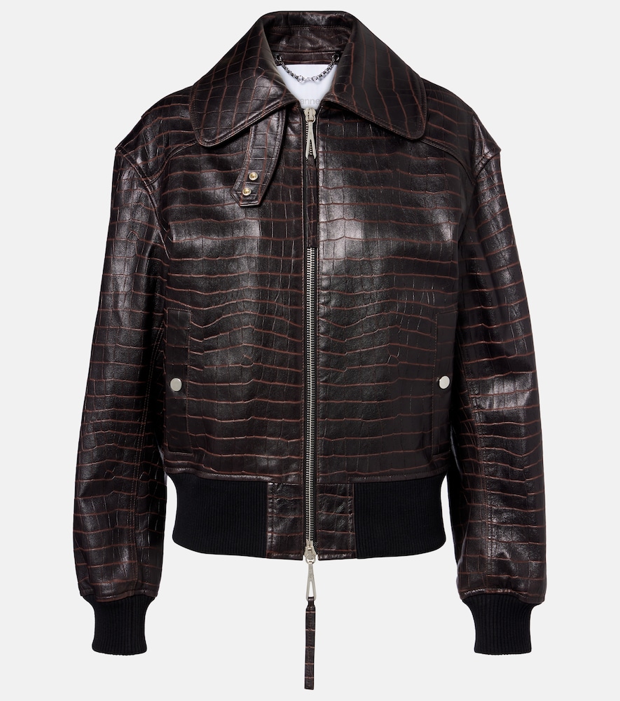 Rabanne Croc-effect leather blouson jacket