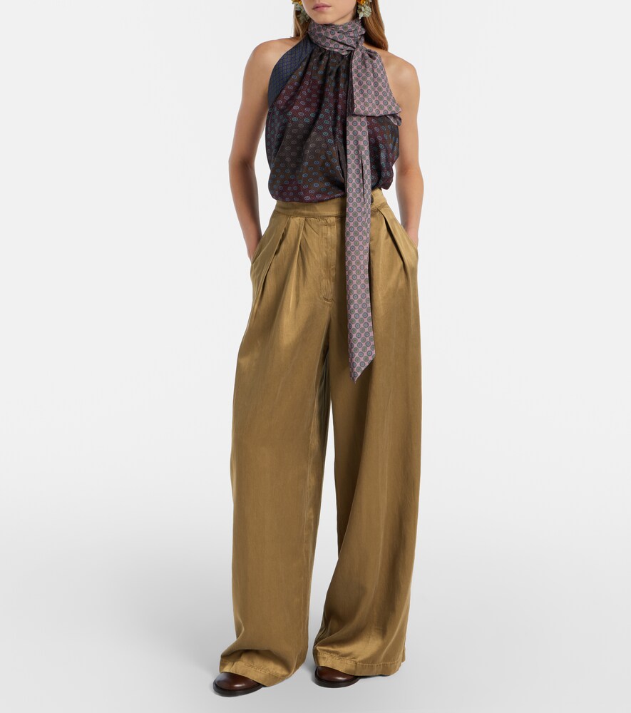 Dries Van Noten Pleated high-rise wide-leg pants
