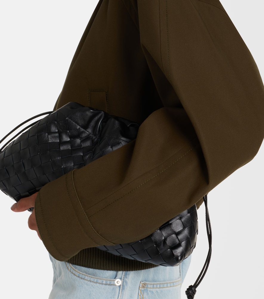 Bottega Veneta Leather-trimmed Cotton Twill Blouson Jacket In Green