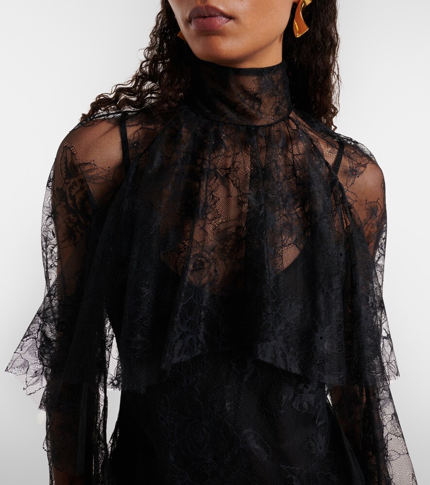  Blumarine Blumarine Ruffled Sheer Lace Blouse 