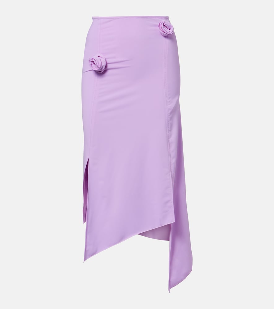 Coperni Floral-appliqué jersey midi skirt