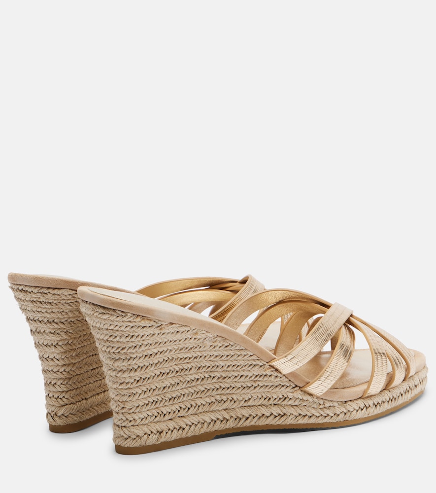  Veronica Beard Veronica Beard Metallic Leather Espadrille Wedges 