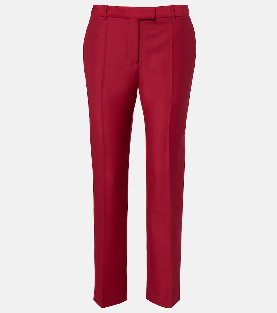 McQueen Cropped wool and mohair slim pants