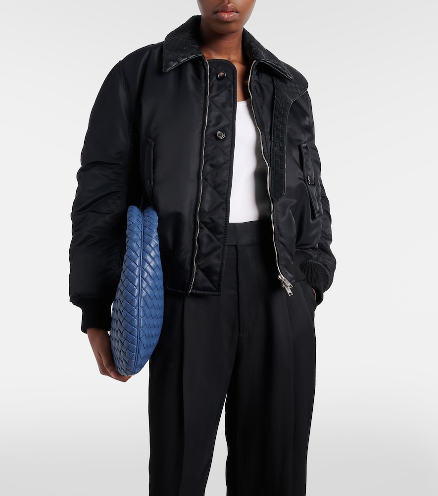 Bottega Veneta Intrecciato leather-trimmed blouson jacket