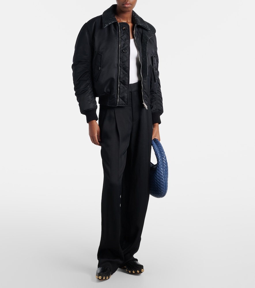  Bottega Veneta Bottega Veneta Blouson Intrecciato Mit Leder 