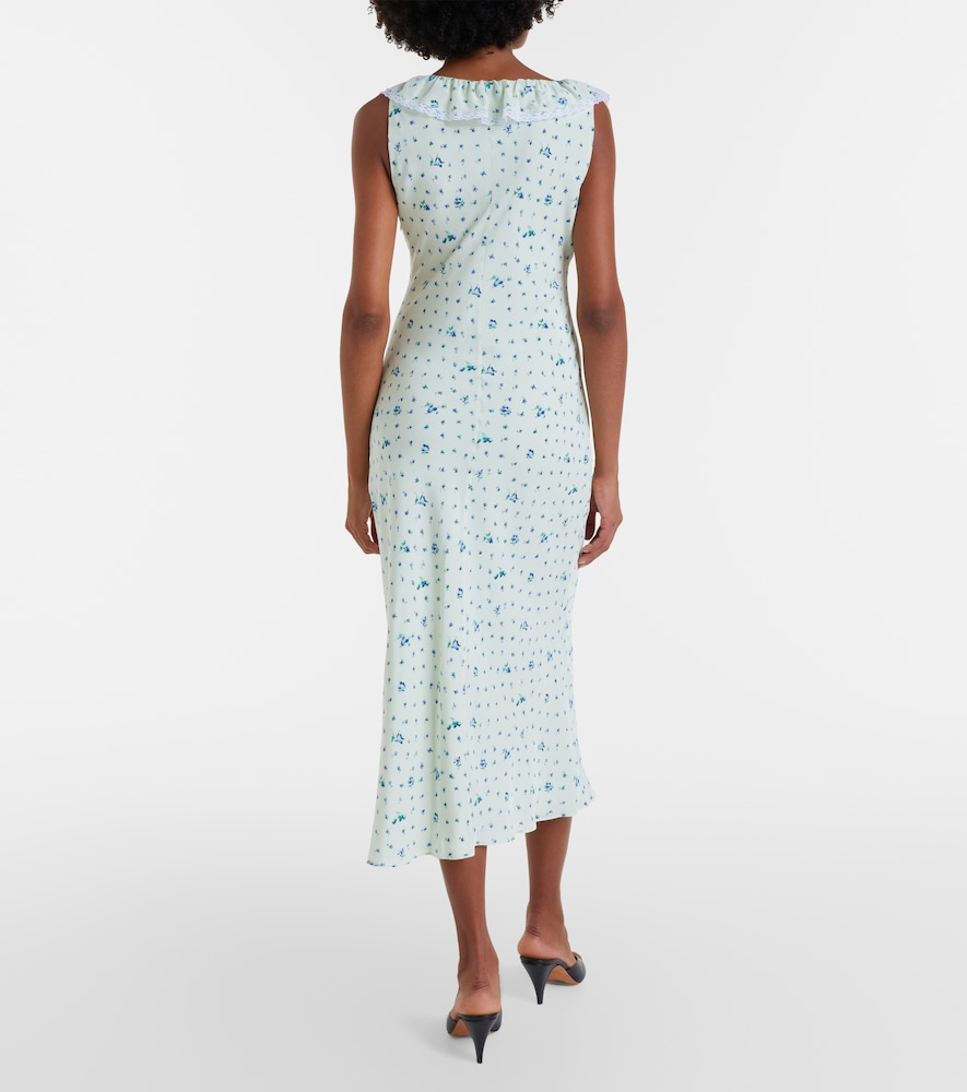  Alessandra Rich Alessandra Rich Midikleid Aus Seide Mit Spitze 