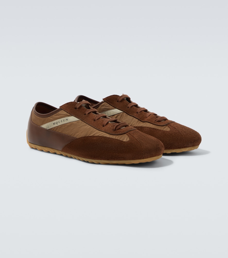 McQueen Suede-trimmed sneakers