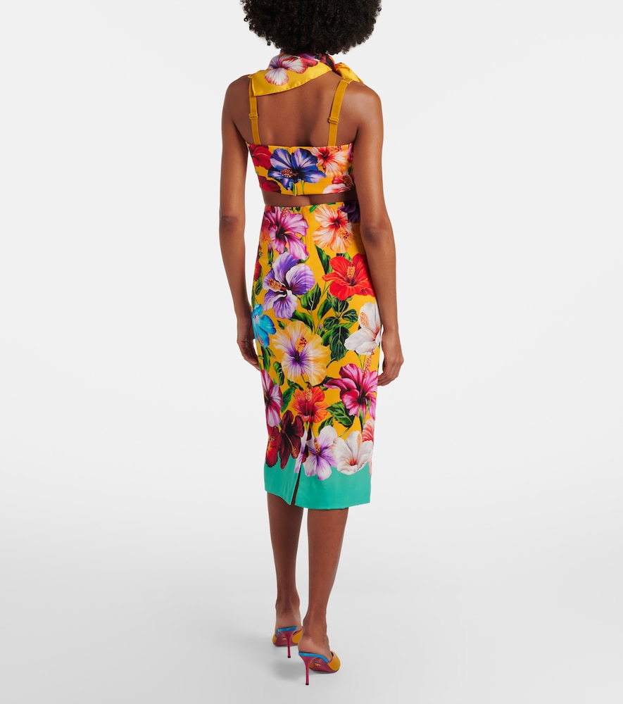 Dolce&Gabbana Floral Silk-Blend Pencil Skirt