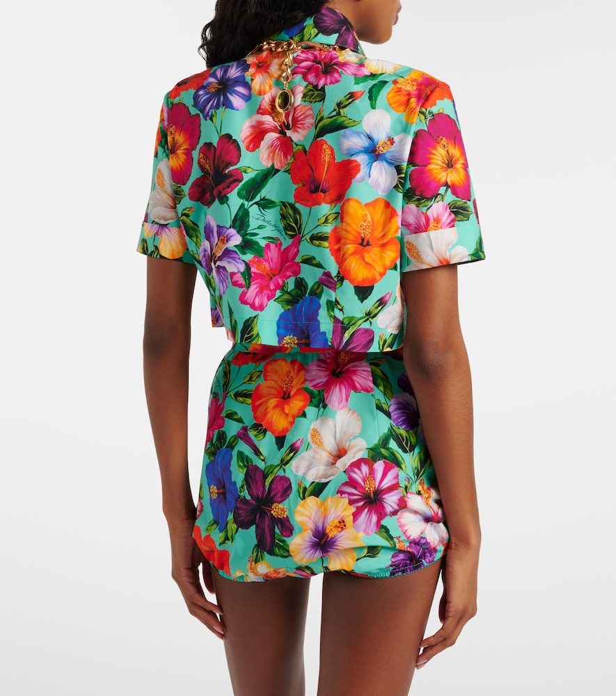 Dolce&Gabbana Floral Cotton Crop Top