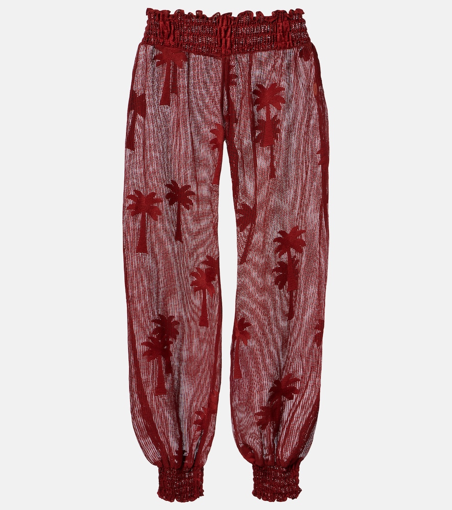 Johanna Ortiz Pantalon ballon en coton mélangé à broderie