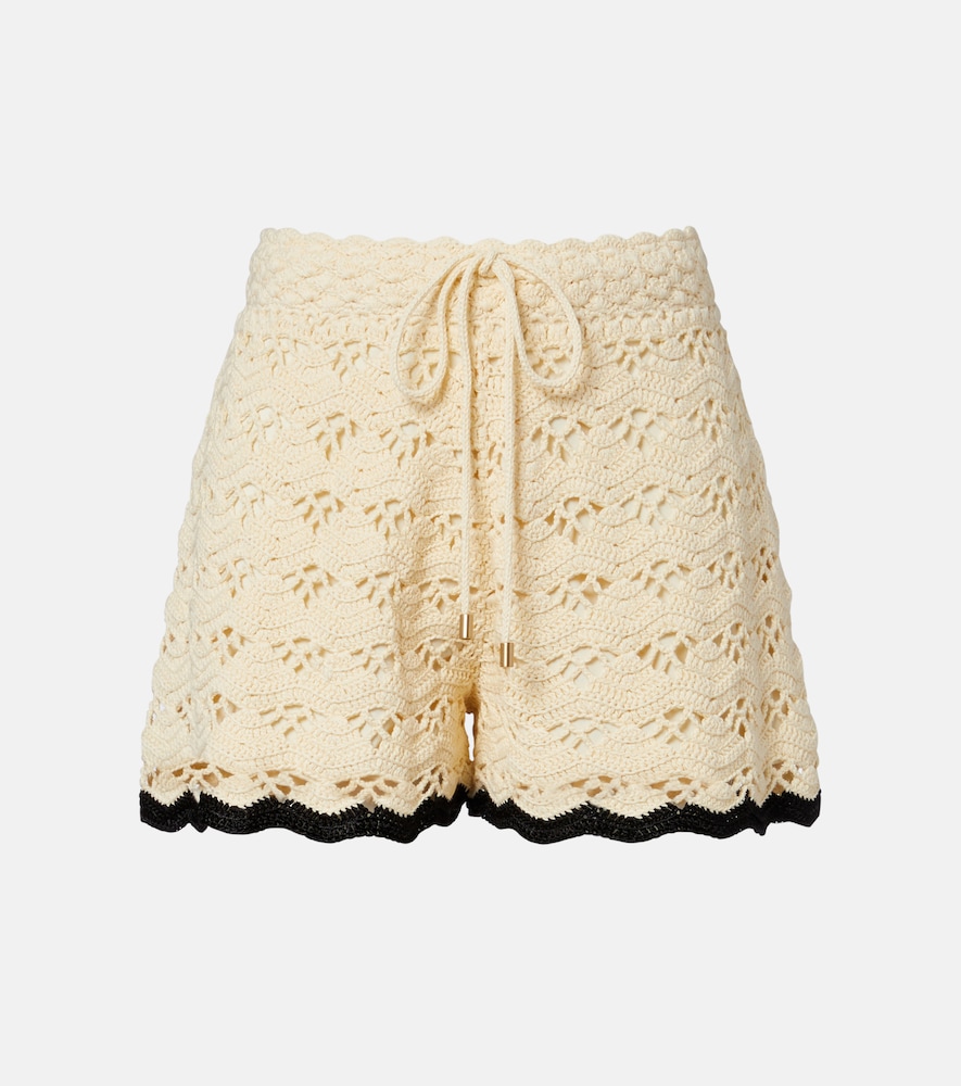 Zimmermann Women's White Aster Crochet Cotton Shorts UK Size 10 - Mytheresa