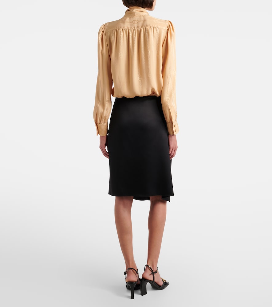  Gucci Gucci Silk Duchesse Wrap Skirt 