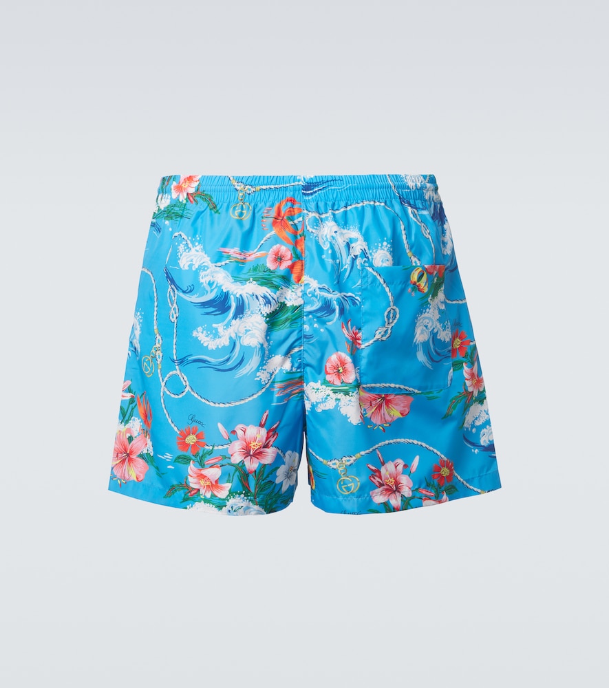  Gucci Gucci Printed Poplin Swim Trunks 