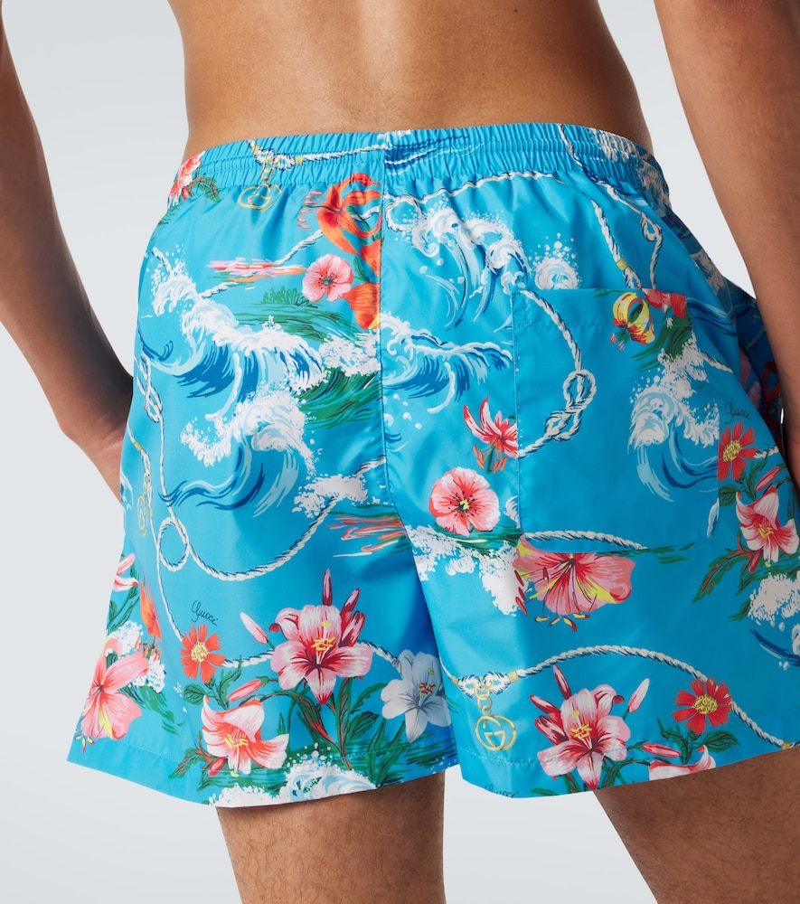  Gucci Gucci Printed Poplin Swim Trunks 