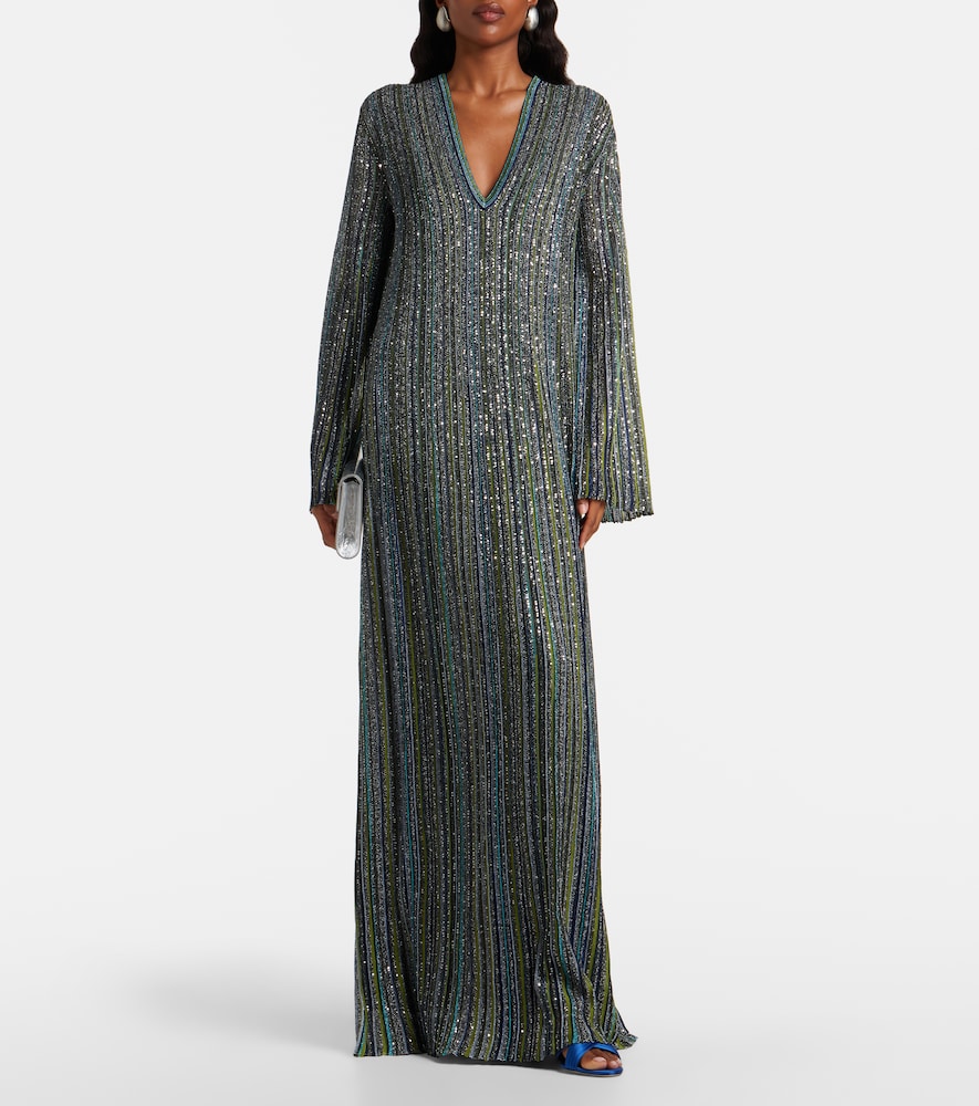Missoni Striped lamé gown