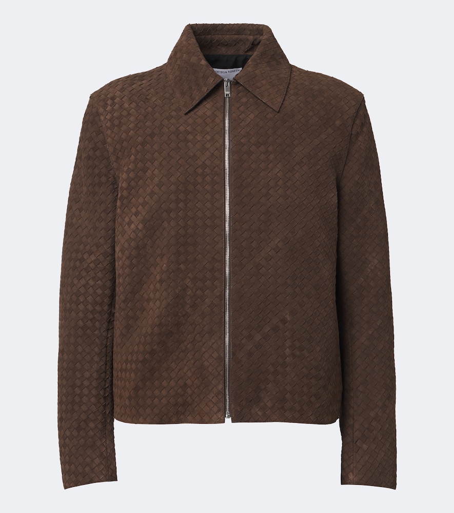 Jacke Intrecciato aus Veloursleder