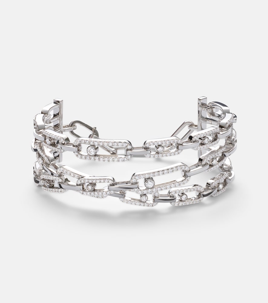 Bracciale Move Link in oro bianco 18kt con diamanti