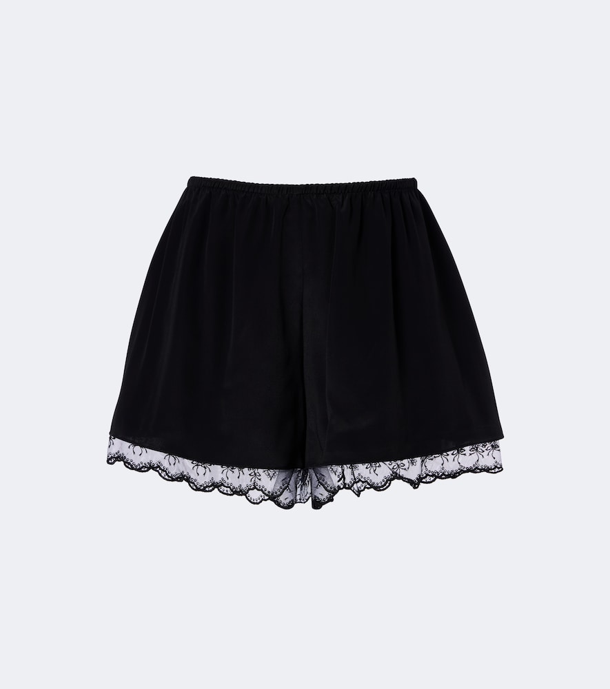 Simone Rocha Women's Black Lace-Trimmed Shorts UK Size 14 - Mytheresa