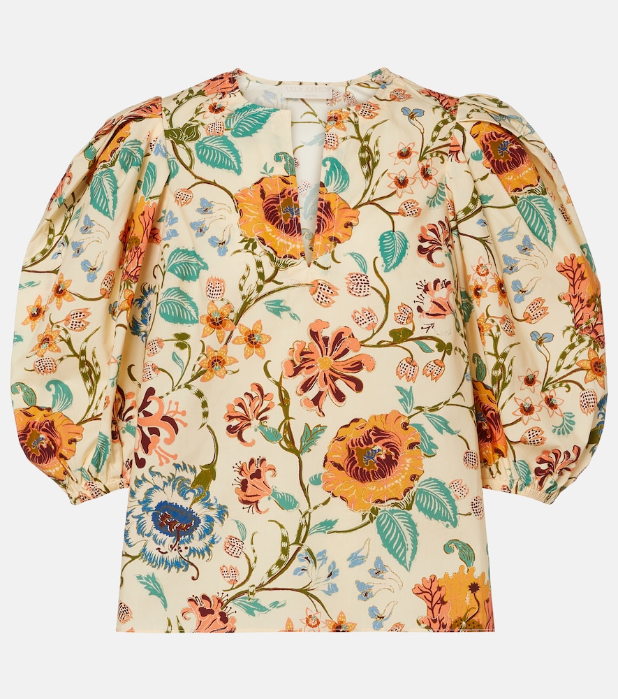 Top Florielle in cotone con stampa floreale