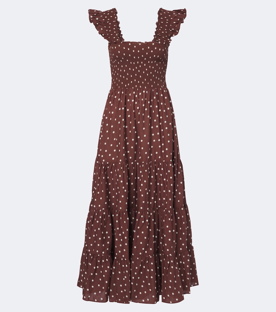 Abito midi Kendall in cotone a pois