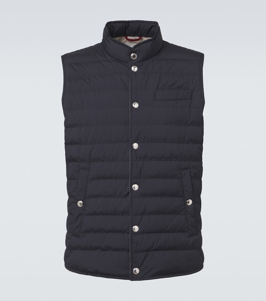 Brunello Cucinelli Men's Blue Padded Vest UK Size 44 - Mytheresa