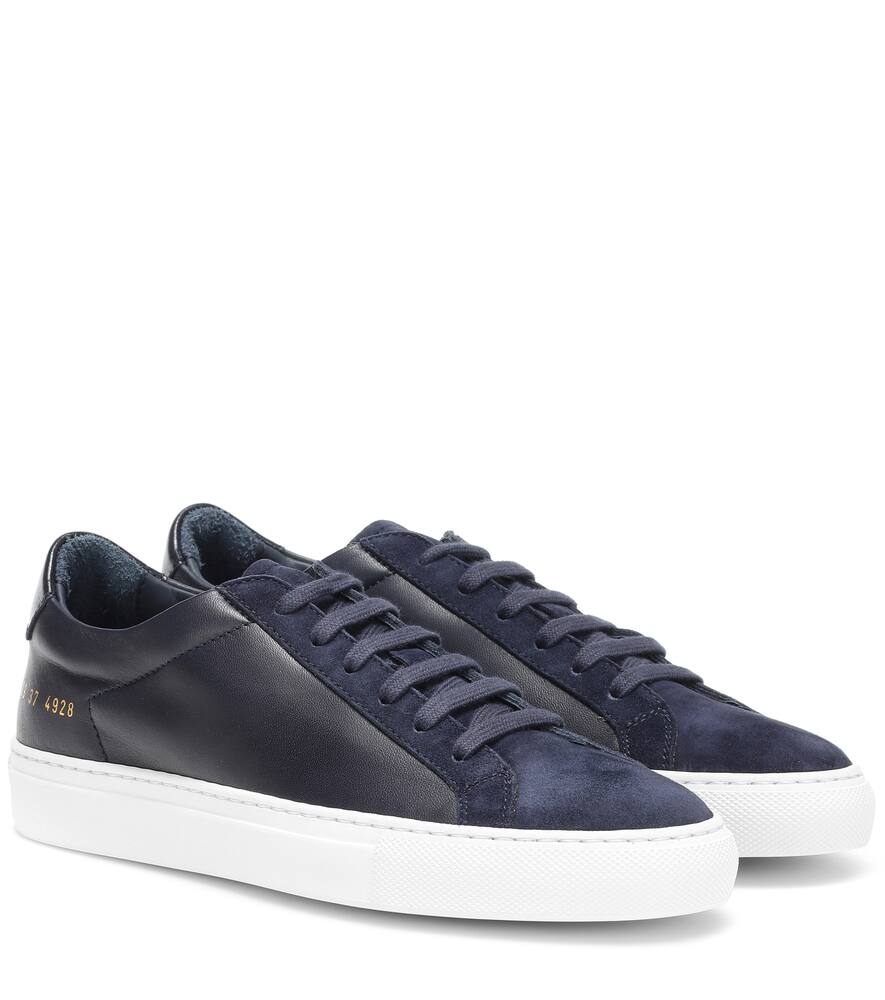 Click to view more detailed imagery on our partner's website Common Projects Original Achilles Leather And Suede Sneakers In Blue