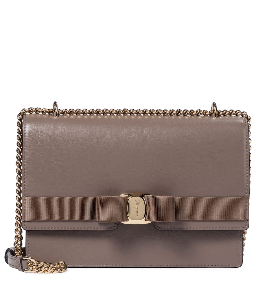Click to view more detailed imagery on our partner's website Salvatore Ferragamo Vara Leather Shoulder Bag In Brown
