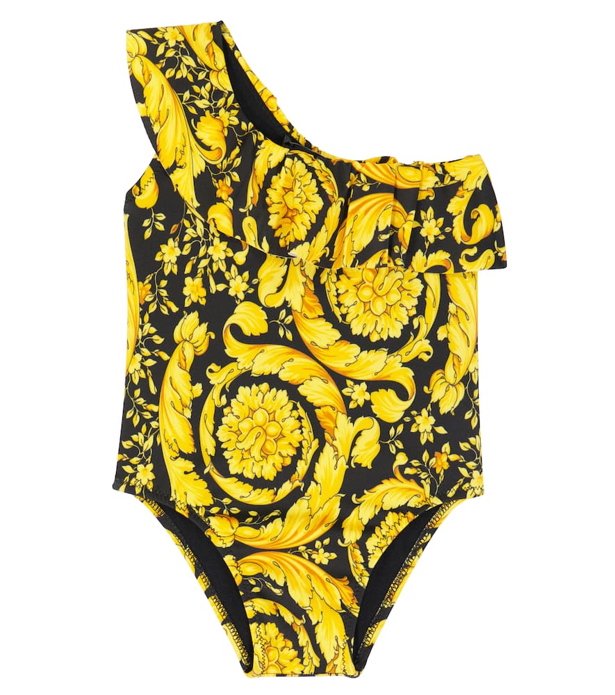 Versace Kids Baby Barocco one-shoulder swimsuit