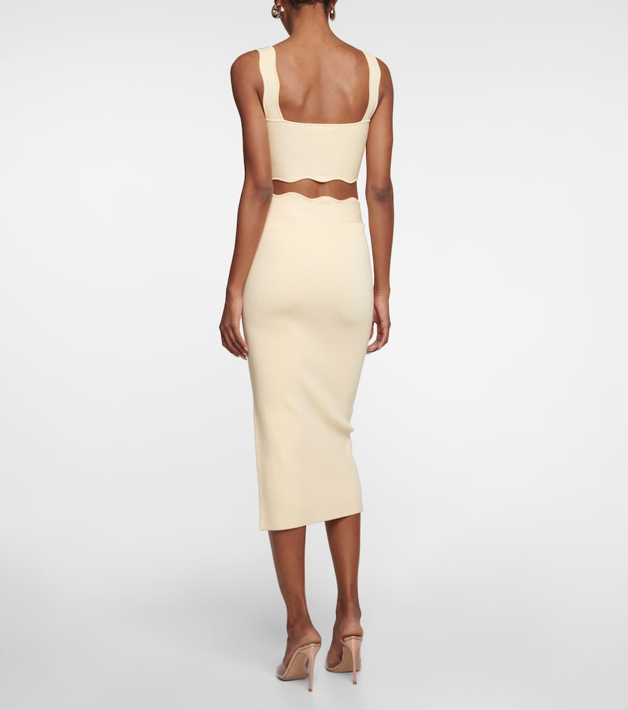  Galvan Galvan Delia Scalloped Midi Skirt 