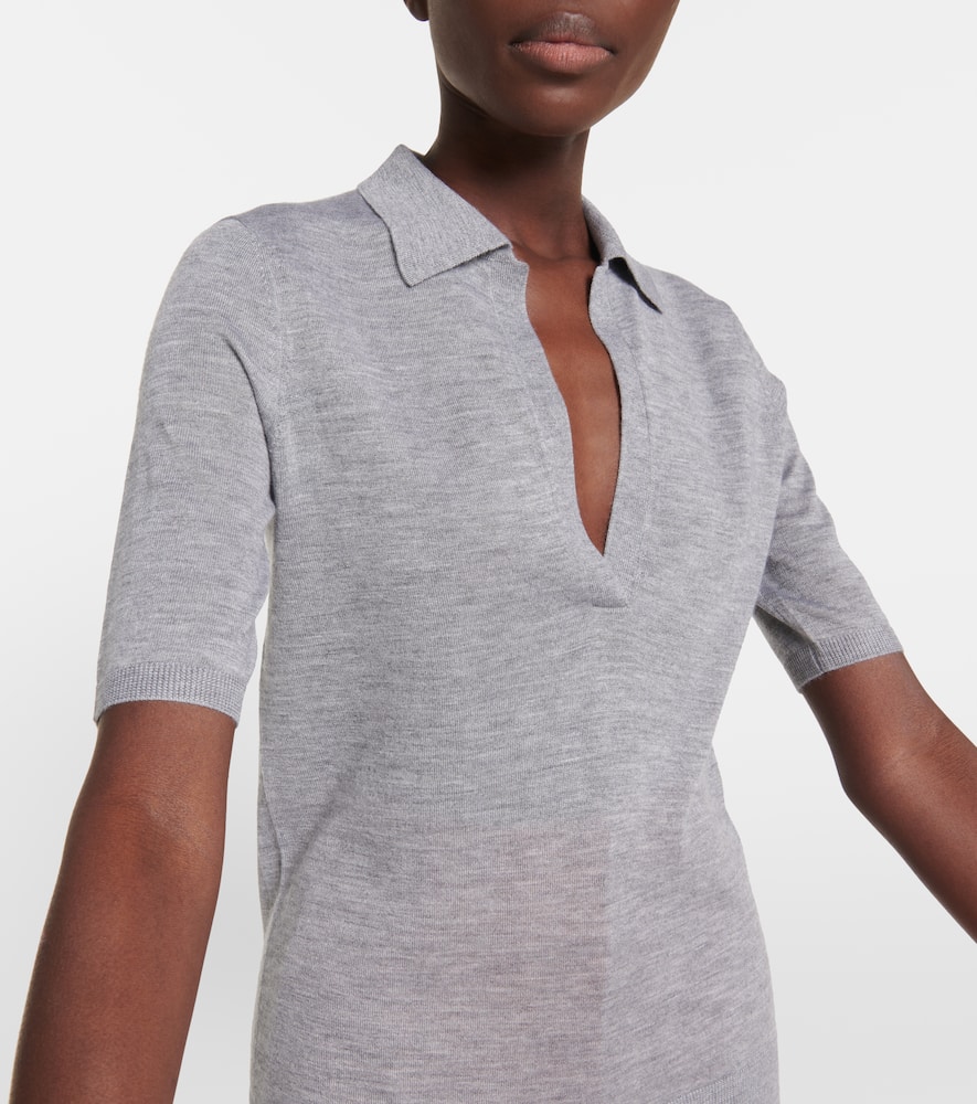 Shop Gabriela Hearst Frank Cashmere And Silk T-shirt In Heather Grey