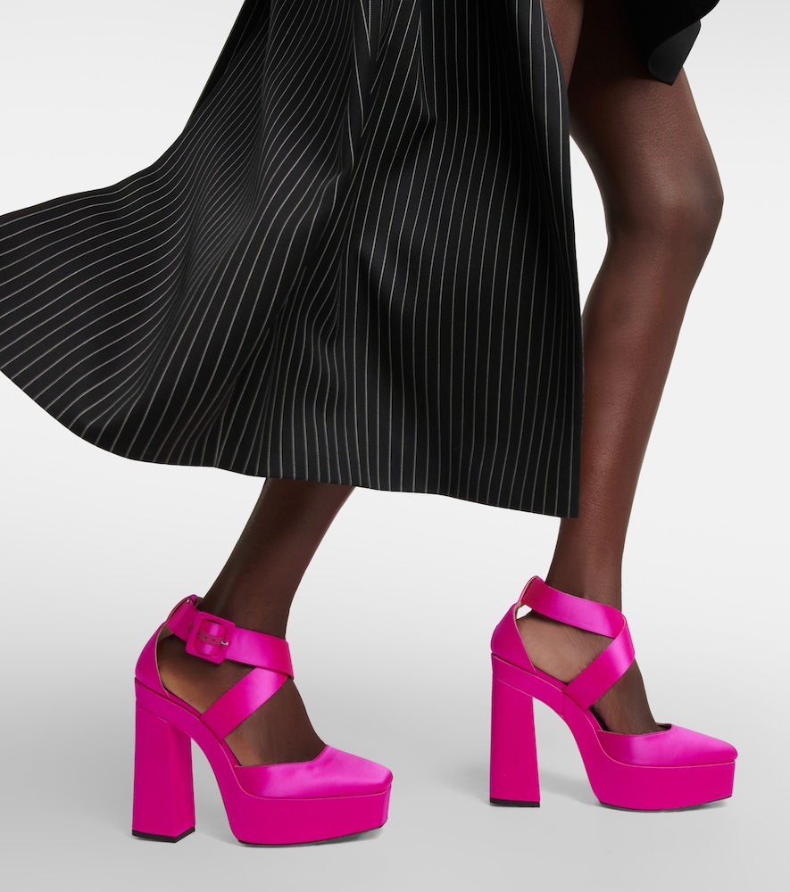 Gaia Satin Platform Pumps