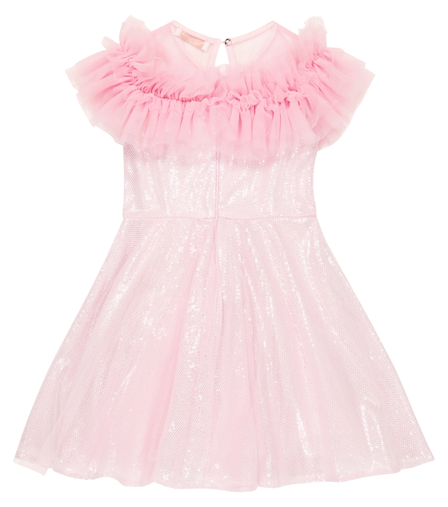  Monnalisa Monnalisa Sequined Ruffle Dress 