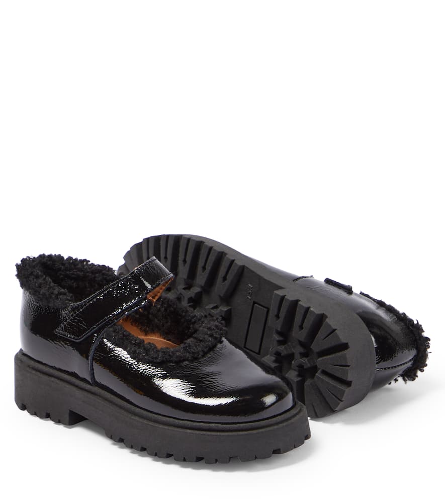 Pèpè Patent Leather Ballet Flats In Black