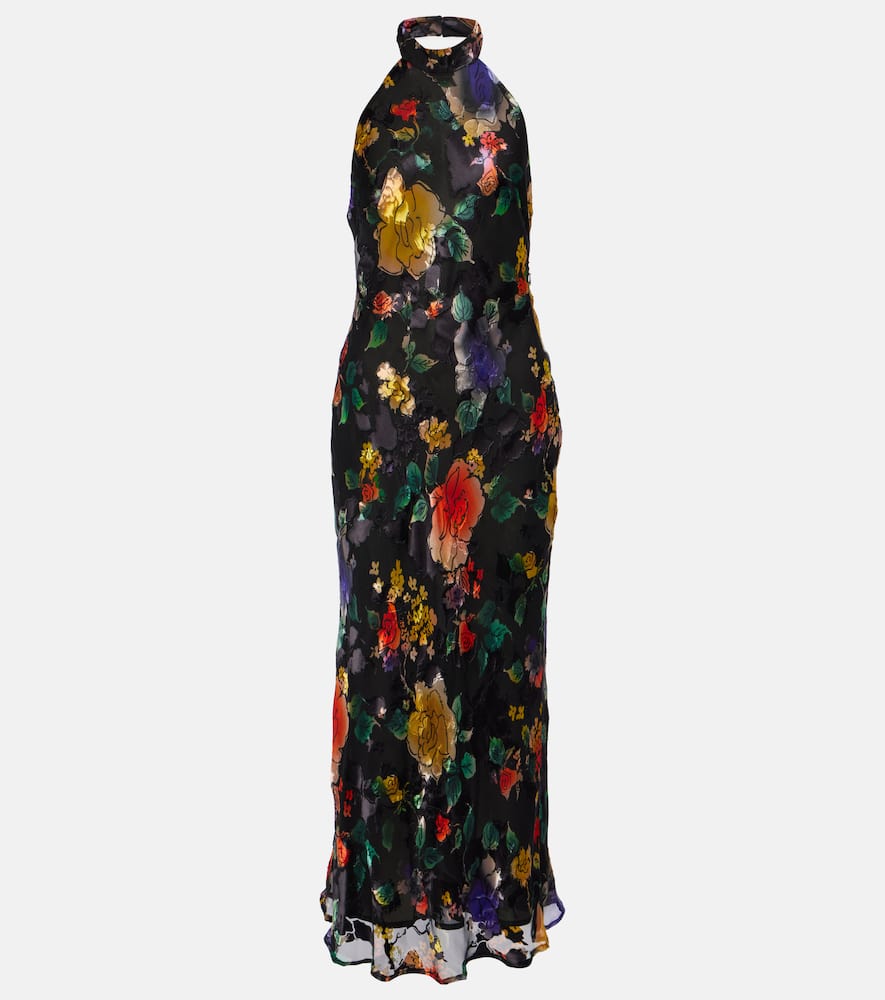Rixo Floral halterneck midi dress