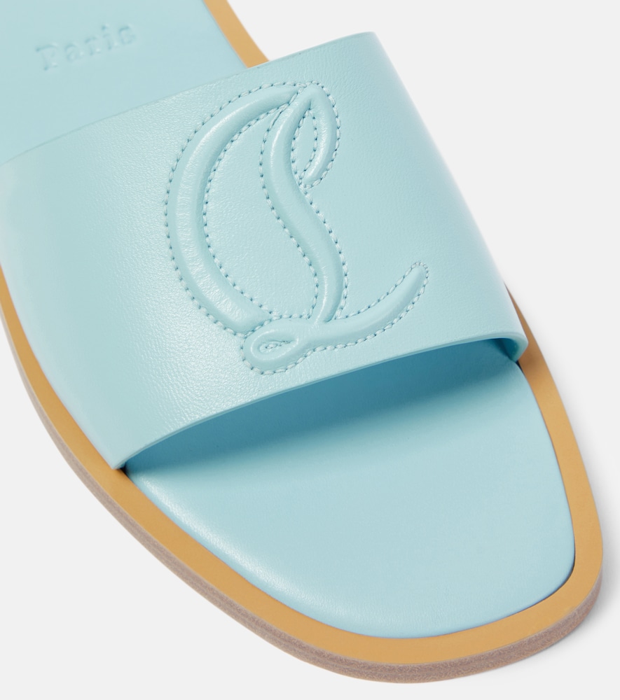  Christian Louboutin Christian Louboutin Cl Embossed Leather Mules 