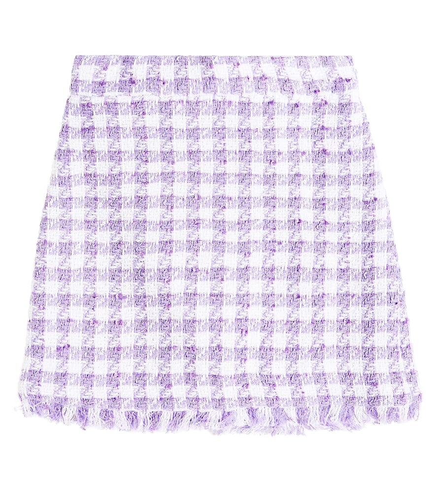 Monnalisa Houndstooth bouclé skirt