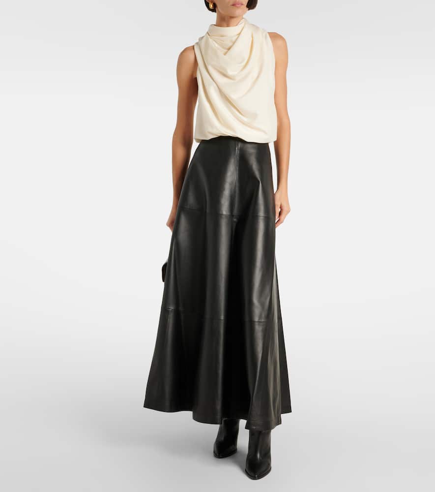 Altuzarra Varda leather midi skirt