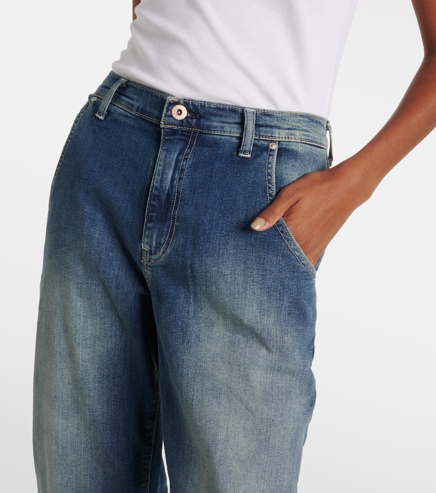Ag High-rise Barrel-leg Jeans In Blue