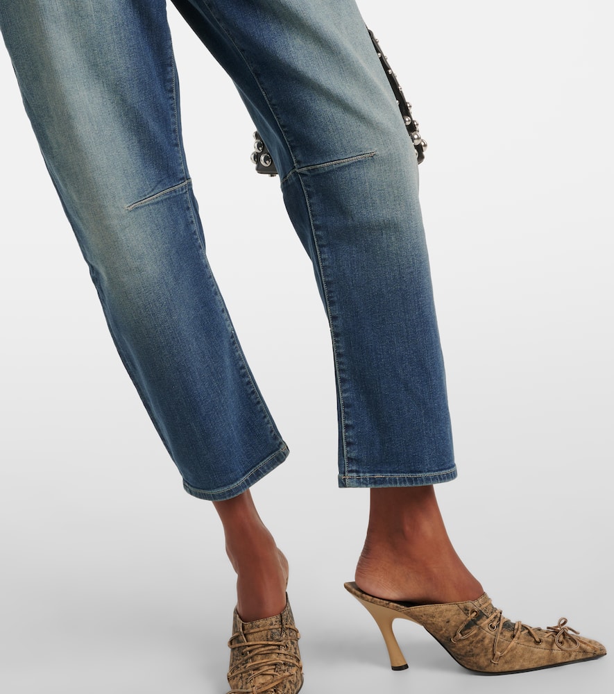 Ag High-rise Barrel-leg Jeans In Blue
