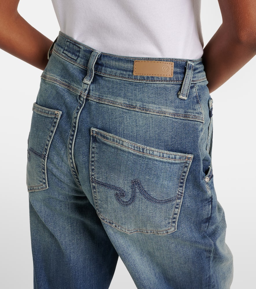 Ag High-rise Barrel-leg Jeans In Blue