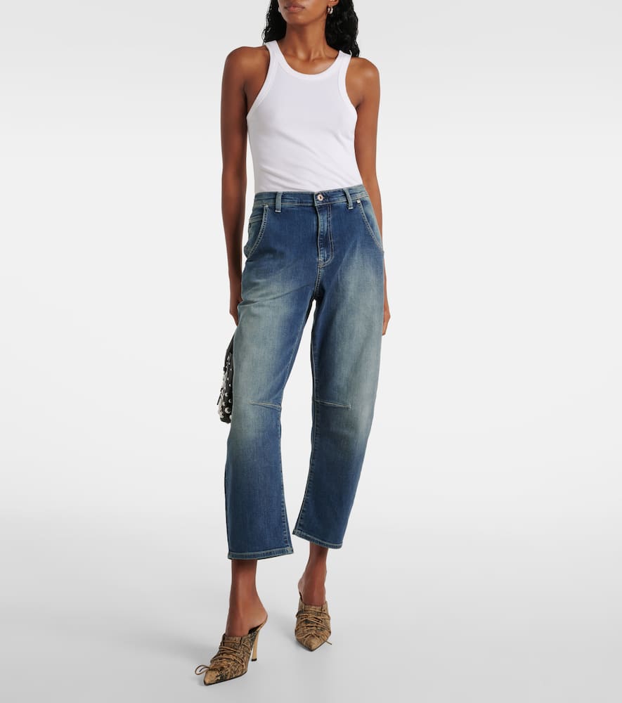 Ag High-rise Barrel-leg Jeans In Blue